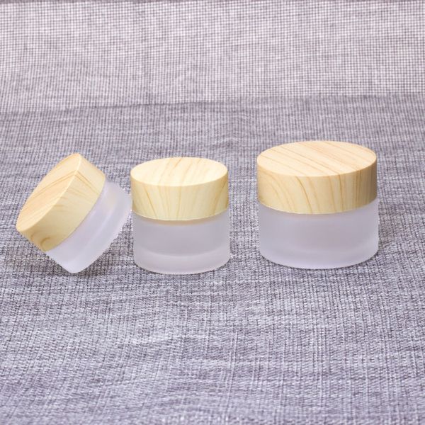

10pcs/lot glass frosted cosmetic empty jars grain cap eyeshadow makeup face cream container 5g-50g