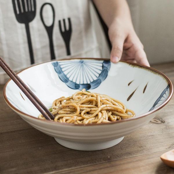 

bowls retro japanese style ceramic bowl porcelain kitchen tableware dining noodles soup fruit salad round