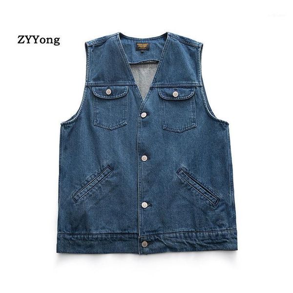 

men's vests 2021 cotton jeans v-neck sleeveless jacket men blue denim vest cowboy mens jackets, Black;white