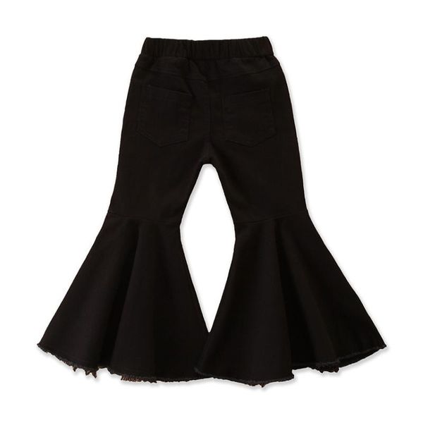 

trousers black girls jeans long pants flare bottom children clothing, Blue