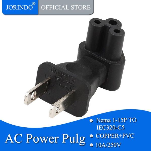 

smart power plugs jorindo nema 1-15p to iec320 c5 conversion plug,usa 2 pin male iec 320 right angle ac adpater