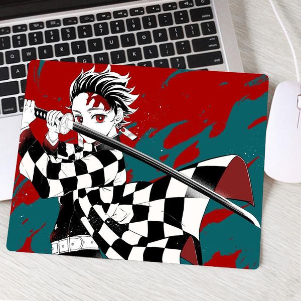 

mouse pads & wrist rests kimetsu no yaiba anime mousepad gaming pad locked edge gamer mat computer desk keyboard play 22x18cm mats