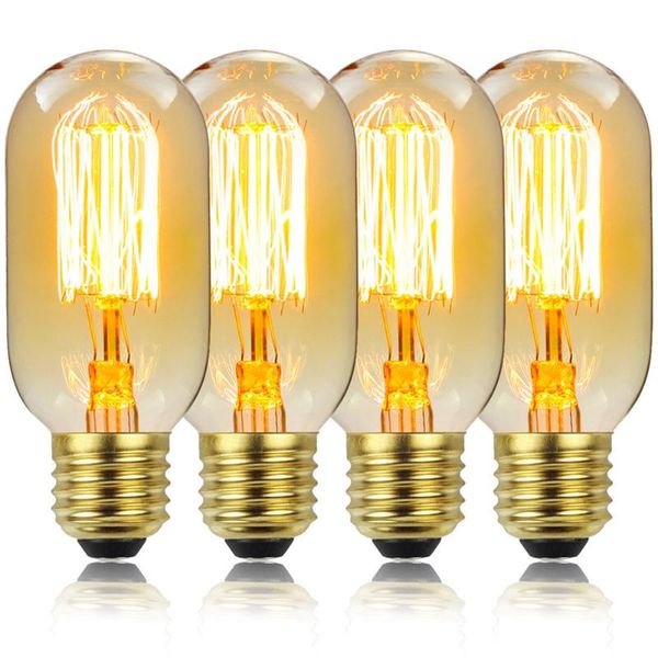 

bulbs 4pcs 110v/220v durable filament light retro edison bulb lamp glass 40w easy install heat resistant home