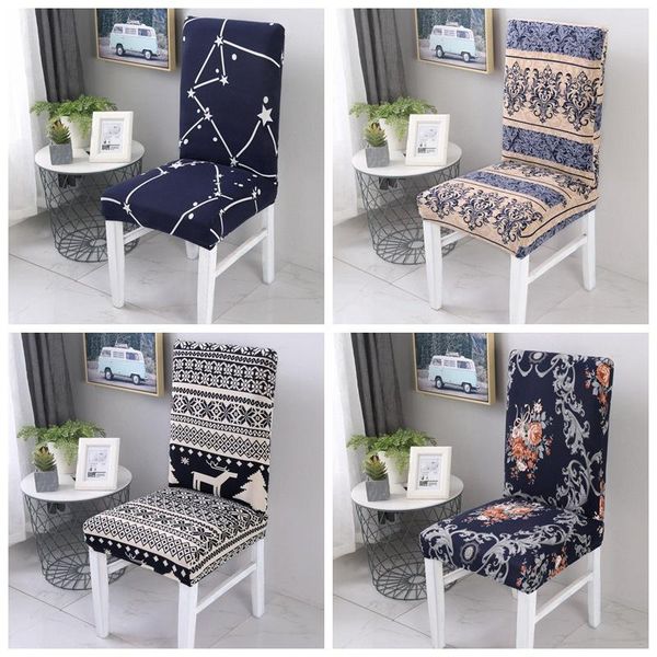 

chair covers 2pc/lot removable spandex elastic printing dining slipcover anti-dirty kitchen seat case stretch cover for banquet