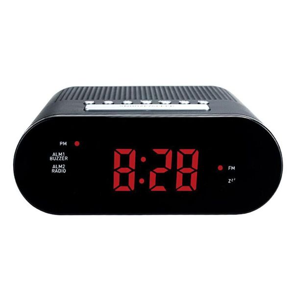 

other clocks & accessories led digital fm radio clock dual alarm snooze buzzer sleep timer power adaptor battery backup table watch desk tim