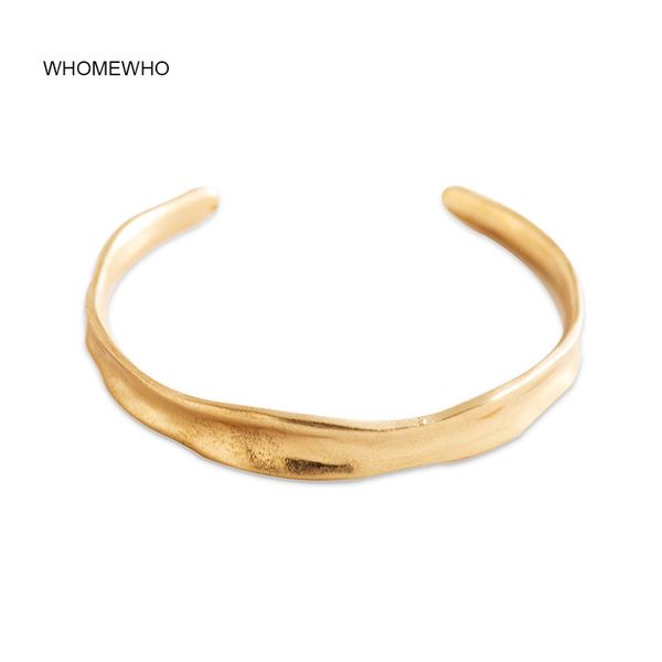

53mm summer hammered metal antique gold open cuff adjustable bangle bracelets korean fashion minimalism party jewelry accessory, Golden;silver