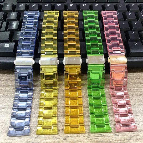 

watch bands candy translucent watchband for samsung galaxy 3 41/45mm/42/46mm/active 20mm/22mm strap fashion bracelet huawei gt 2 1, Black;brown