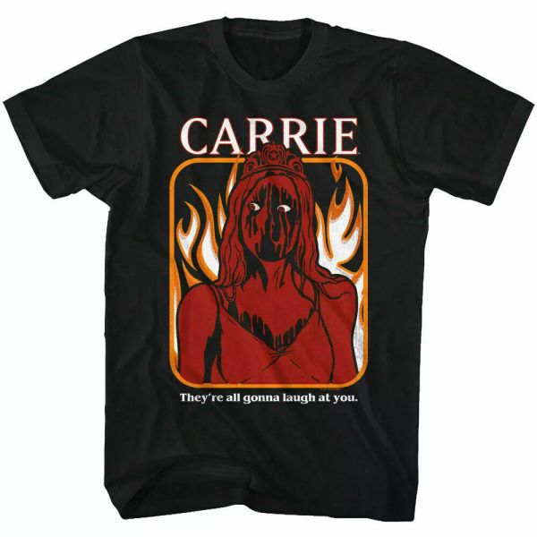 

carrie the rage hahaha t shirt licensed horror movie retro classic tee new black, White;black