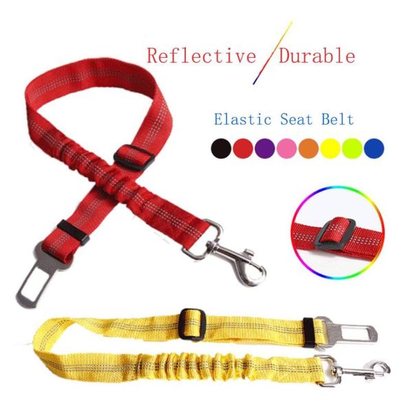 

dog collars & leashes 1pc soft adjustable seat belt car seatbelt harness leads pet cat supplies elastic reflective safety rope