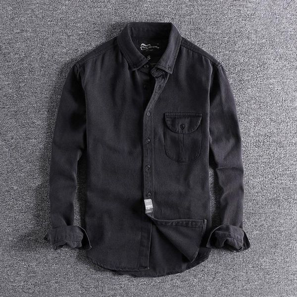 

men's casual shirts british retro distressed cotton jacket autumn winter long-sleeved shirt fashion camisas para hombre, White;black
