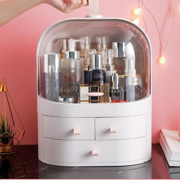 

storage boxes & bins cosmetic box deskjewelry dustproof lipstick makeup brush finishing dressing table skin care product rack