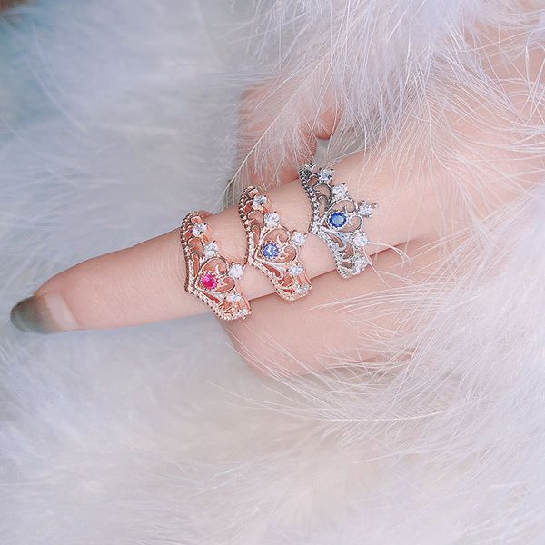 Rings for Girls Party Finger Ring Rose Gold Color Brand Crystal Jewelry for Women Anel