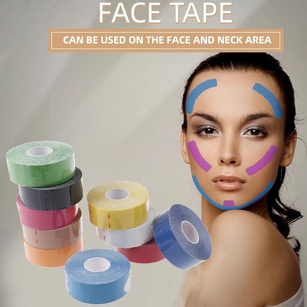 

other massage items 2.5cm*5m kinesiology tape for face v line neck eyes lifting wrinkle remover sticker facial skin care tools
