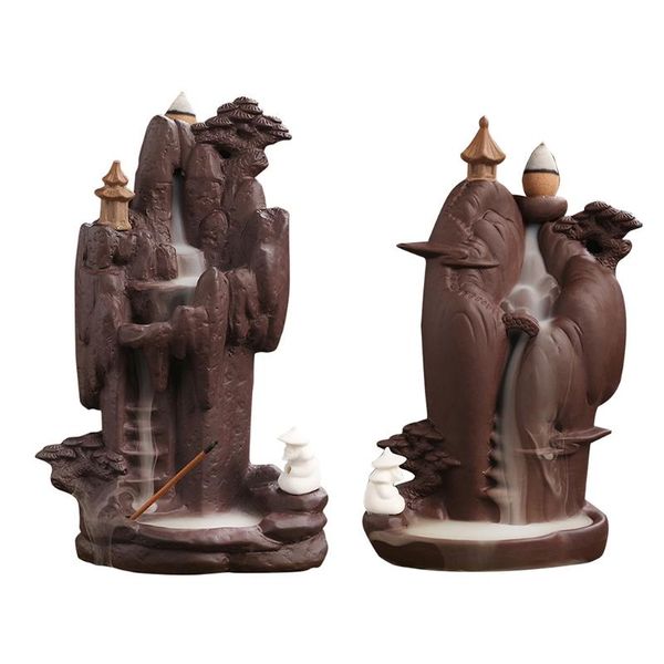 

fragrance lamps mountain stream ceramic backflow incense burner home decor censer h3cc