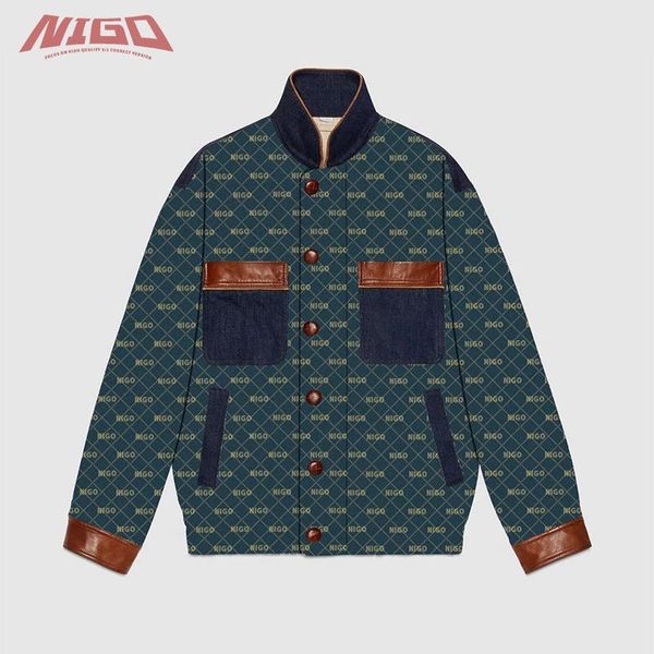 

men's jackets nigo gc 21ss denim jacket #nigo623, Black;brown