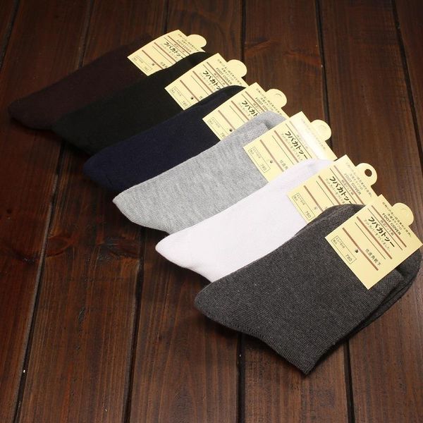 

men's socks clearance sale 1 pair mens casual harajuku streetwear crew business men male cotton soft breathable solid long, Black
