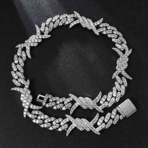 

hip hop men's 3d neck ras necklace, solid back jewelry, 19mm q0809, Silver