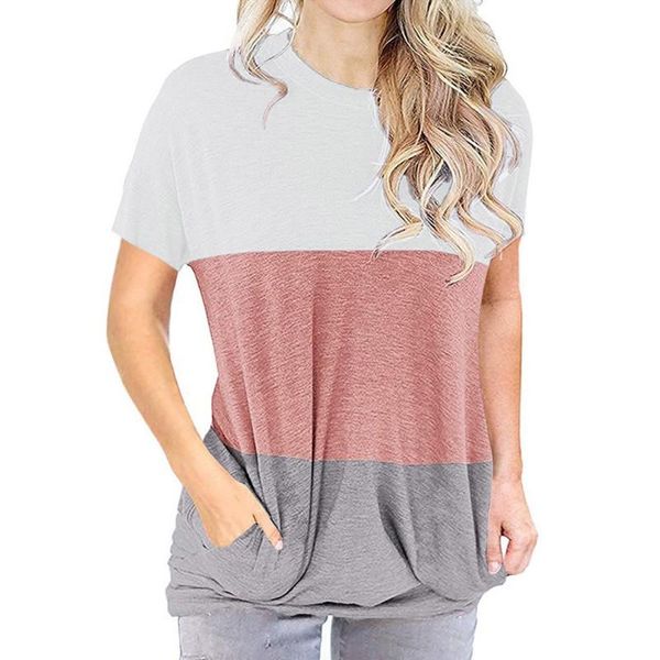 

women's t-shirt women 2021 summer matching round neck print lady bat short sleeve pocket female, White