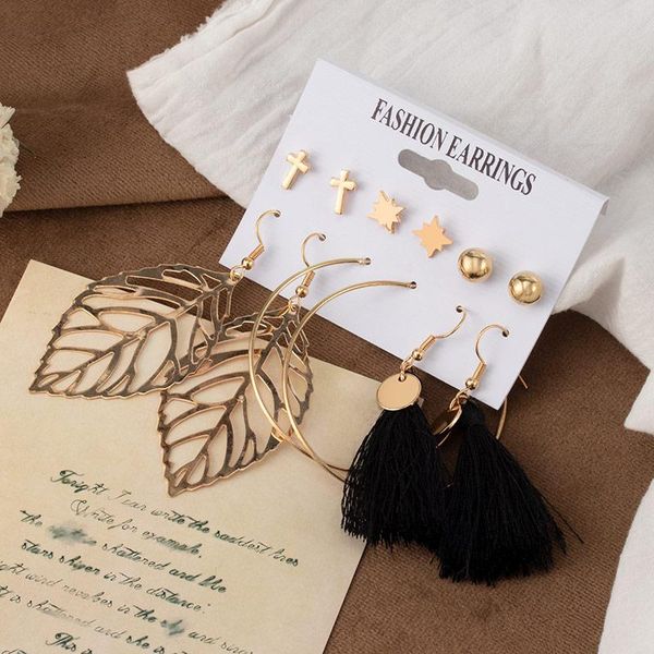 

dangle & chandelier women's earrings set tassel cross for women bohemian golden fashion jewelry 2021 geometric kolczyki hoop earings, Silver