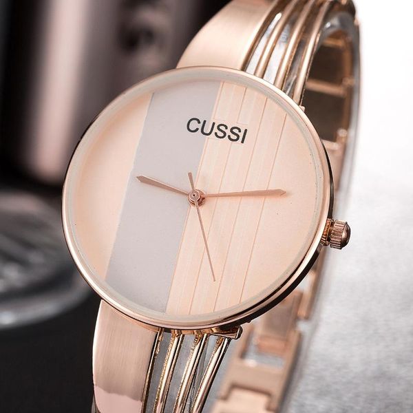 

wristwatches cussi brand womens watch quartz wristwatch luxury ladies bracelet watches dress relogio feminino classic reloj hours, Slivery;brown