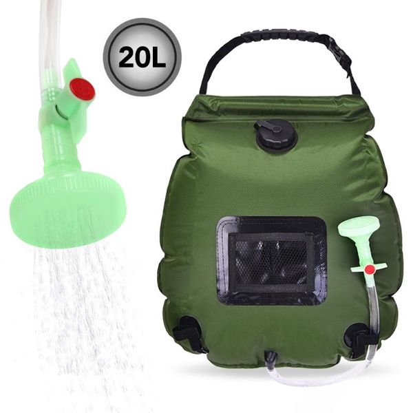 

water bag collapsible container portable camping shower by solar power outdoor bags