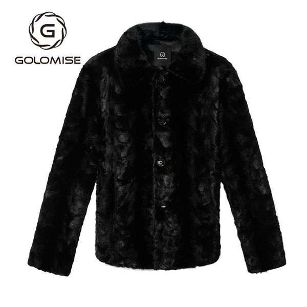 

men's leather & faux golomise men casual real/genuine natural coat/jacket, Black