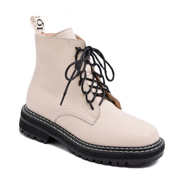 

boots women's aiyuqi-boots with short pipes, genuine leather, british, thick fur, for autumn eo9a, Black