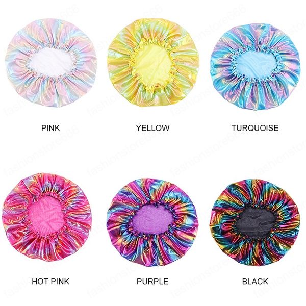 

women laser color sleeping caps girls colorful headscarf head cover silky bonnet muslim hijab turban chemotherapy bath cap, Blue;gray