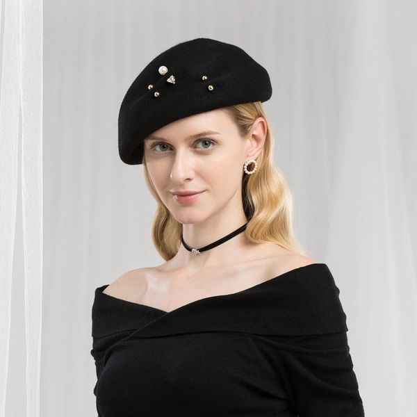 

stingy brim hats lady fedoras wool designer hat female autumn british elegant beret cap spring fashion feather a39, Blue;gray