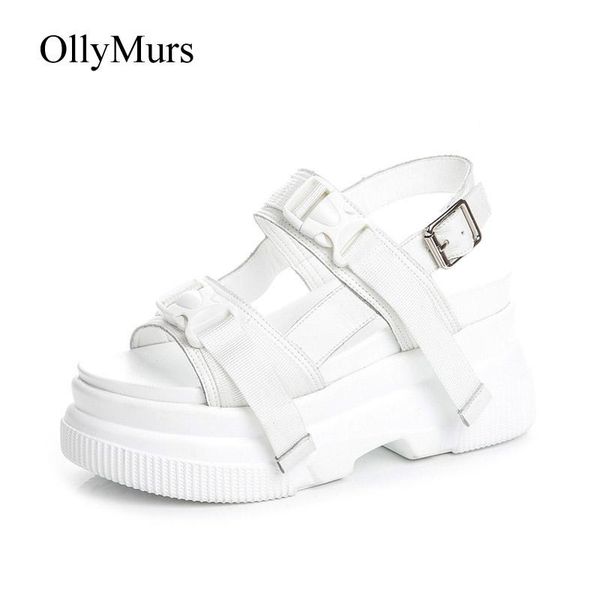

dress shoes casual women chunky sandals zapatos de mujer summer white beach sandalias ladies footware platform sandalia feminina, Black