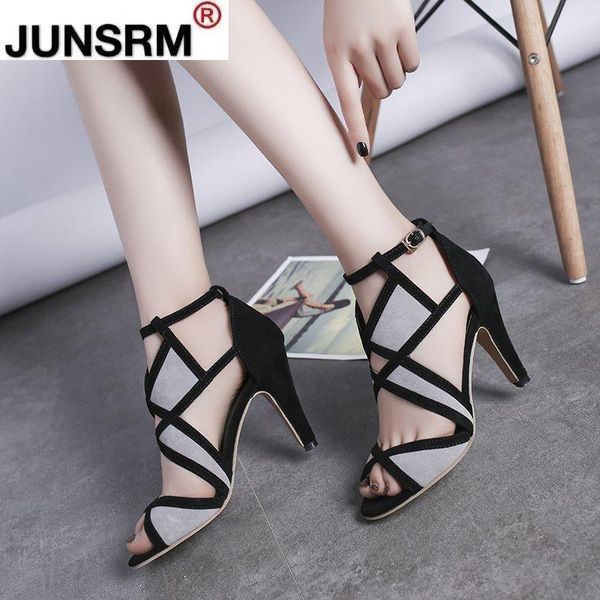 

summer women's sandals pu lace-up fashion suede open toe buckle belt british style, Black
