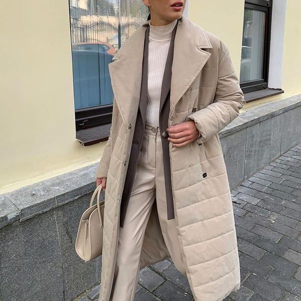 

women's down & parkas quinn fashion spring simple women elegant long sleeve turn collar coats cotton tie belt pockets jackets ladies, Black