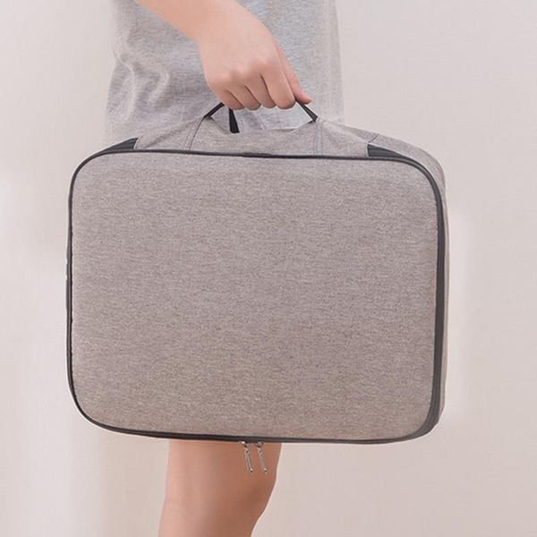 

storage bags portable document bag file organizer travel oxford cloth holder credentials card pocket large capacity with lock zipper