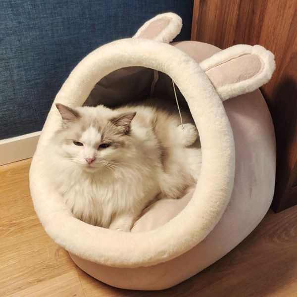 

cat beds & furniture washable warm bed soft and comfortable basket cozy kitten house cave all seasons for small medium pets dog supplies