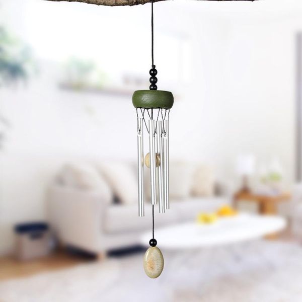 

decorative objects & figurines wind chime 4 aluminum metal tubes retro wood windchime for garden patio balcony e7