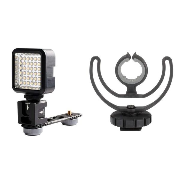 

quadruple cold shoe stabilizer mounts - mount plate adapter with on camera silicone stabilizers