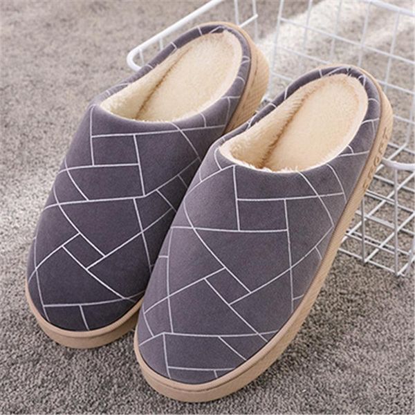 

fashion winter slippers men soft comfortable home slides warm indoor women non-slip velvet room shoes for snow day, Black