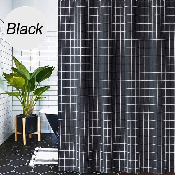 

shower curtains modern checkered style mouldproof waterproof bathroom curtain washable bath screen decor with 13pcs hooks