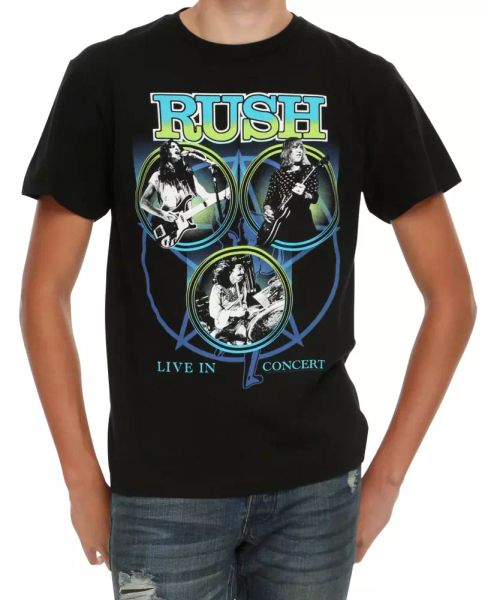 

rush live in concert t-shirt rock band new authentic & official, White;black