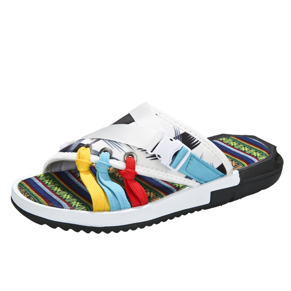 

slippers Â summer men sandals one word outdoor individual non-slip beach, Black