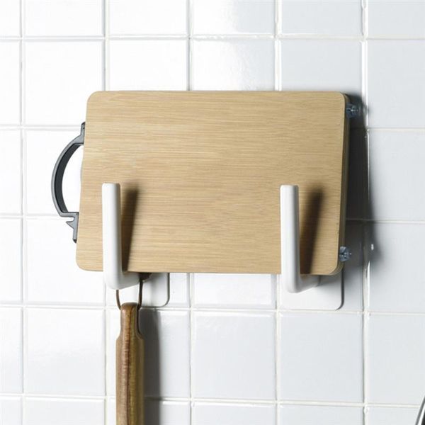 

1pc abs material cutting board rack hook punch-white ins pot cover finishing storage bracket kitchen supplies gadgets & organization