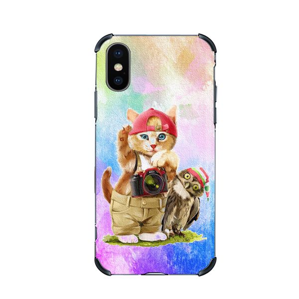 

cases watercolor cute kitten cat & owl leather phone case for oppo a95 a72 a83 a53 a79 a5 a7 a93 a9 a52 findx2 reno6 v11 f11 heavy fall shoc
