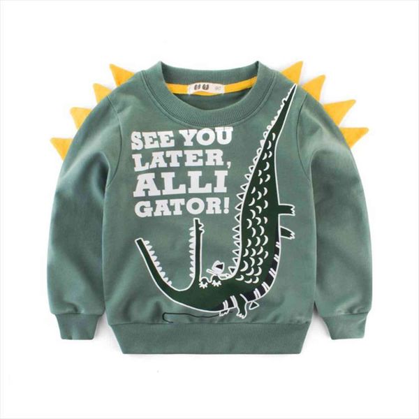 

childrens clothes autumn baby sweater boys baseball uniform jacket girls dinosaur cartoon clothing, Blue