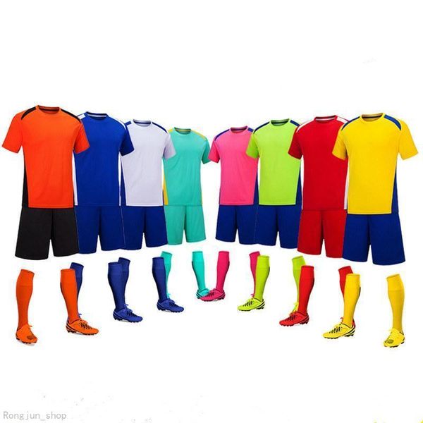 

20 21 short sleeve children's light board soccer sets jerseys football suit boys and girls' class team training dragon boat unifor, Black