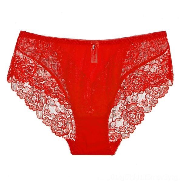 

tie beizhi lace high waist buttocks breathable comfortable fat underwear swiing cloth lace women's underwear swimming cloth mm large wo, Red;black