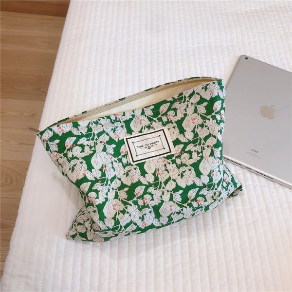 

cosmetic bags & cases cotton fabric bag floral makeup organizer women travel toiletry korean beauty pouch female make up storage case
