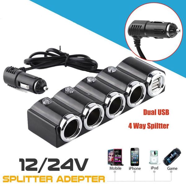 

smart home control car cigarette lighter socket dual usb one for four with switch power board distributor independent charger