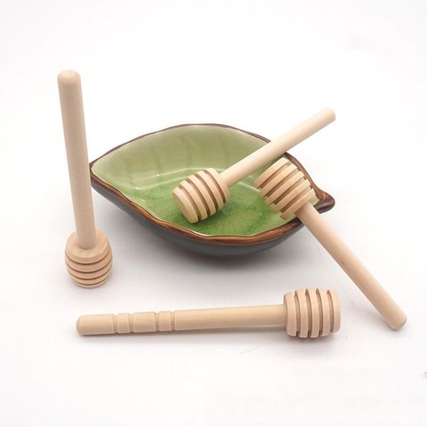 

spoons 100 pack of mini 3 inch wooden honey ladle sticks, individually wrapped