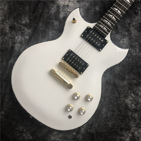

custom shop, white electric guitar, golden hardware, guitars,