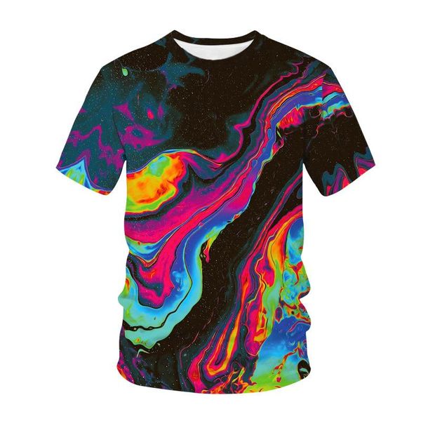 

men's t-shirts colorful painting graphic 3d print men women fashion streetwear o-neck t shirt oversized tees kids tshirt clothing, White;black